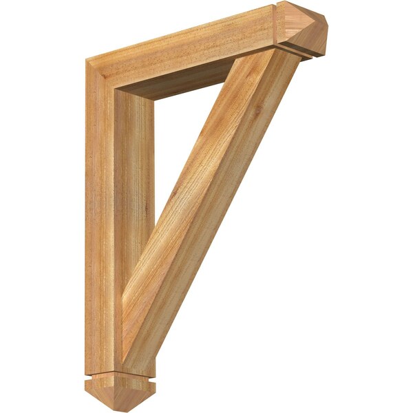 Ekena Millwork Traditional Arts and Crafts Rough Sawn Bracket w/ Offset Brace, Western Red Cedar, 6"W x 28"D x 36"H BKT0604X28X36TRA03RWR - main
